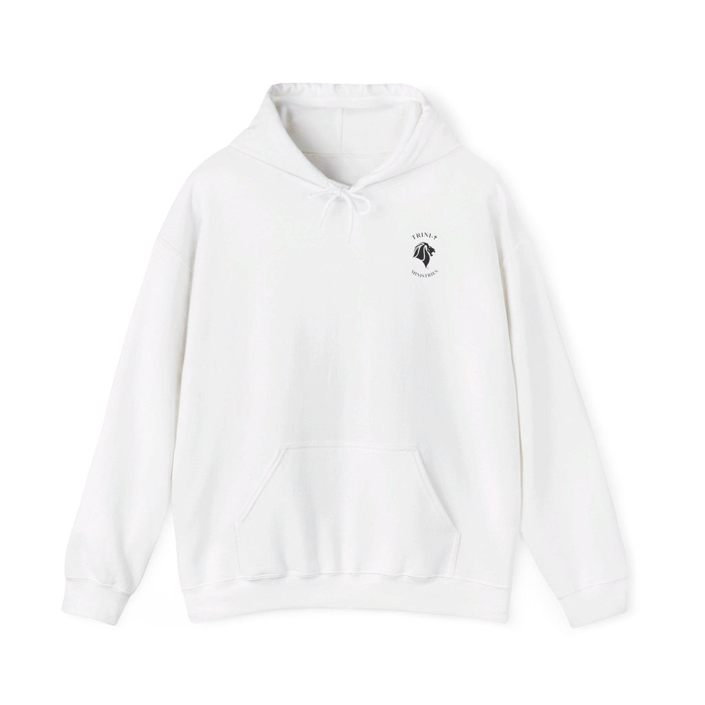 White hooded sweatshirt with a logo, perfect Christian gift for the greatest friend