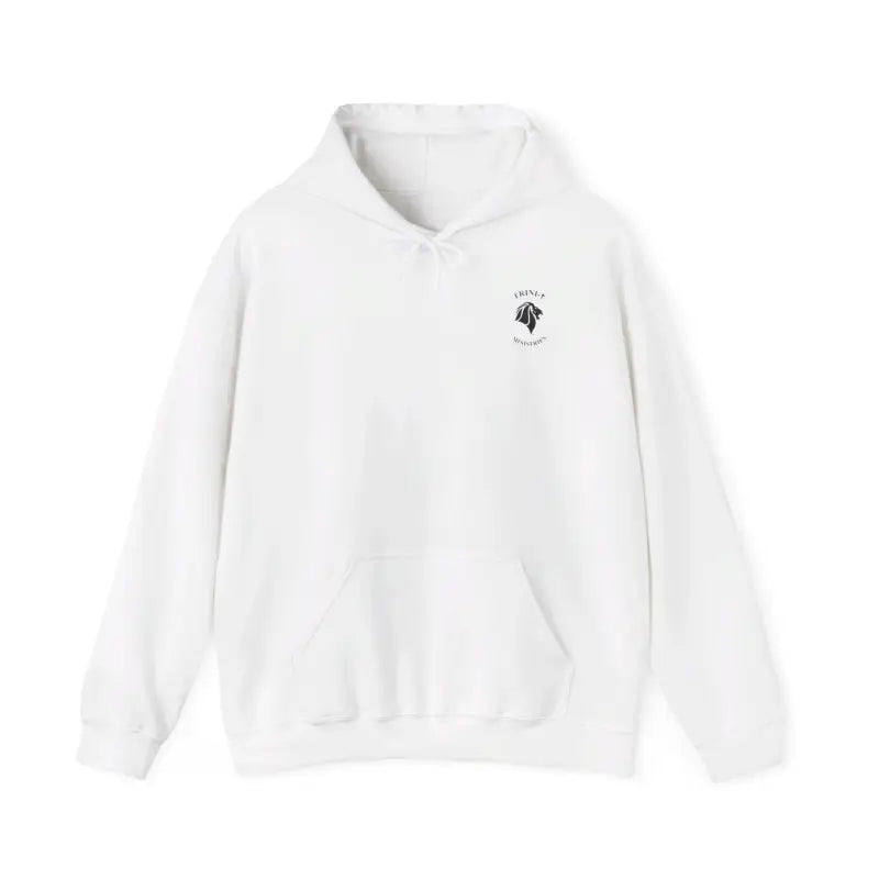 White hooded sweatshirt with a logo, perfect Christian gift for the greatest friend