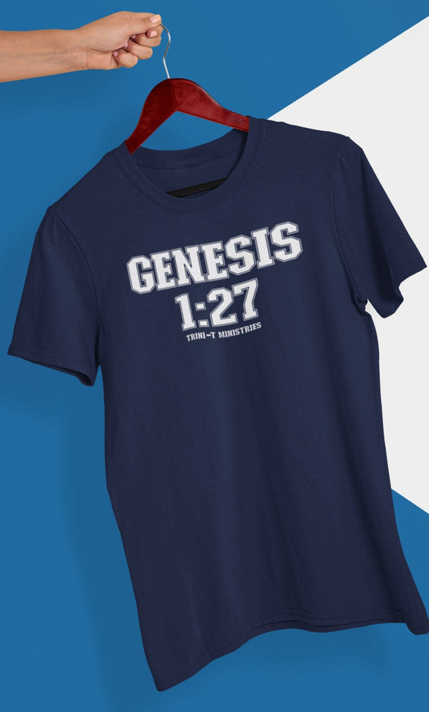 Genesis 1:27 - T -  Sport Grey / S, Sport Grey / M, Sport Grey / L, Sport Grey / XL, Sport Grey / 2XL, Sport Grey / 3XL, Black / S, Military Green / S, Irish Green / S, Navy / S -  Trini-T Ministries