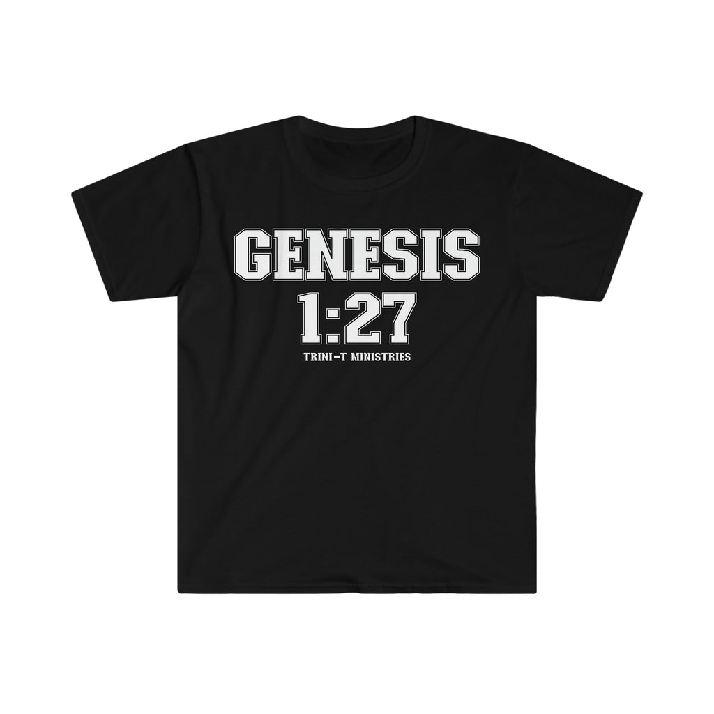 Genesis 1:27 - T -  Sport Grey / S, Sport Grey / M, Sport Grey / L, Sport Grey / XL, Sport Grey / 2XL, Sport Grey / 3XL, Black / S, Military Green / S, Irish Green / S, Navy / S -  Trini-T Ministries