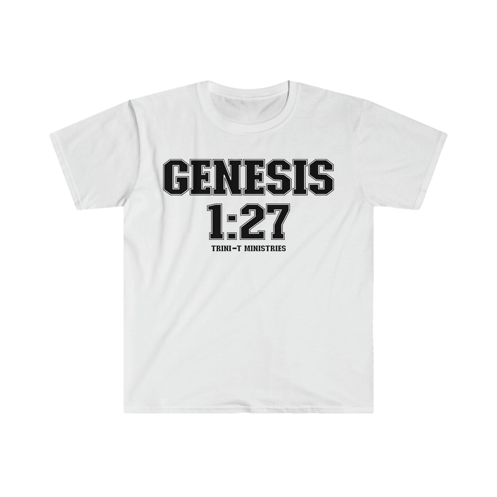 Genesis 1:27 - T -  Sport Grey / S, Sport Grey / M, Sport Grey / L, Sport Grey / XL, Sport Grey / 2XL, Sport Grey / 3XL, Black / S, Military Green / S, Irish Green / S, Navy / S -  Trini-T Ministries