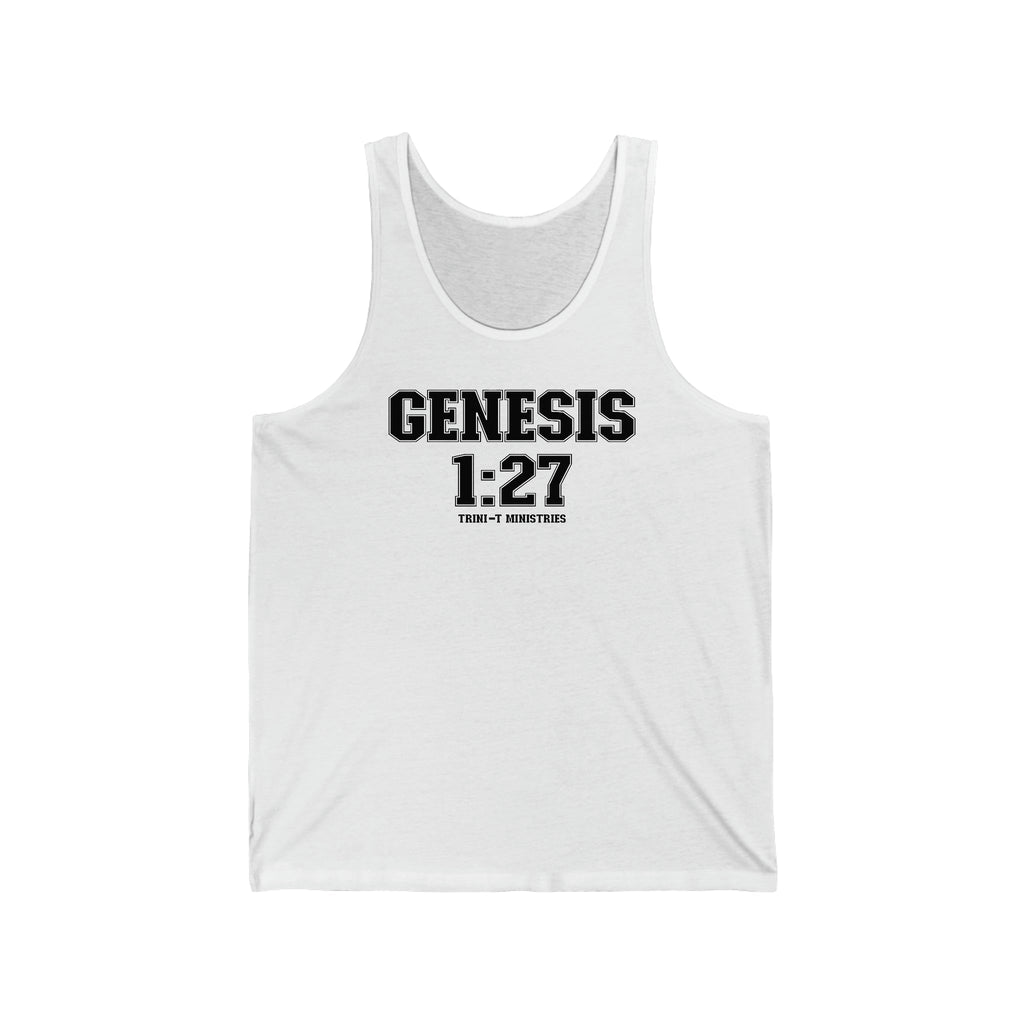 Genesis 1:27 - Tank -  XS / Navy, S / Navy, M / Navy, L / Navy, XL / Navy, 2XL / Navy, XS / Black, XS / White, S / Black, S / White -  Trini-T Ministries