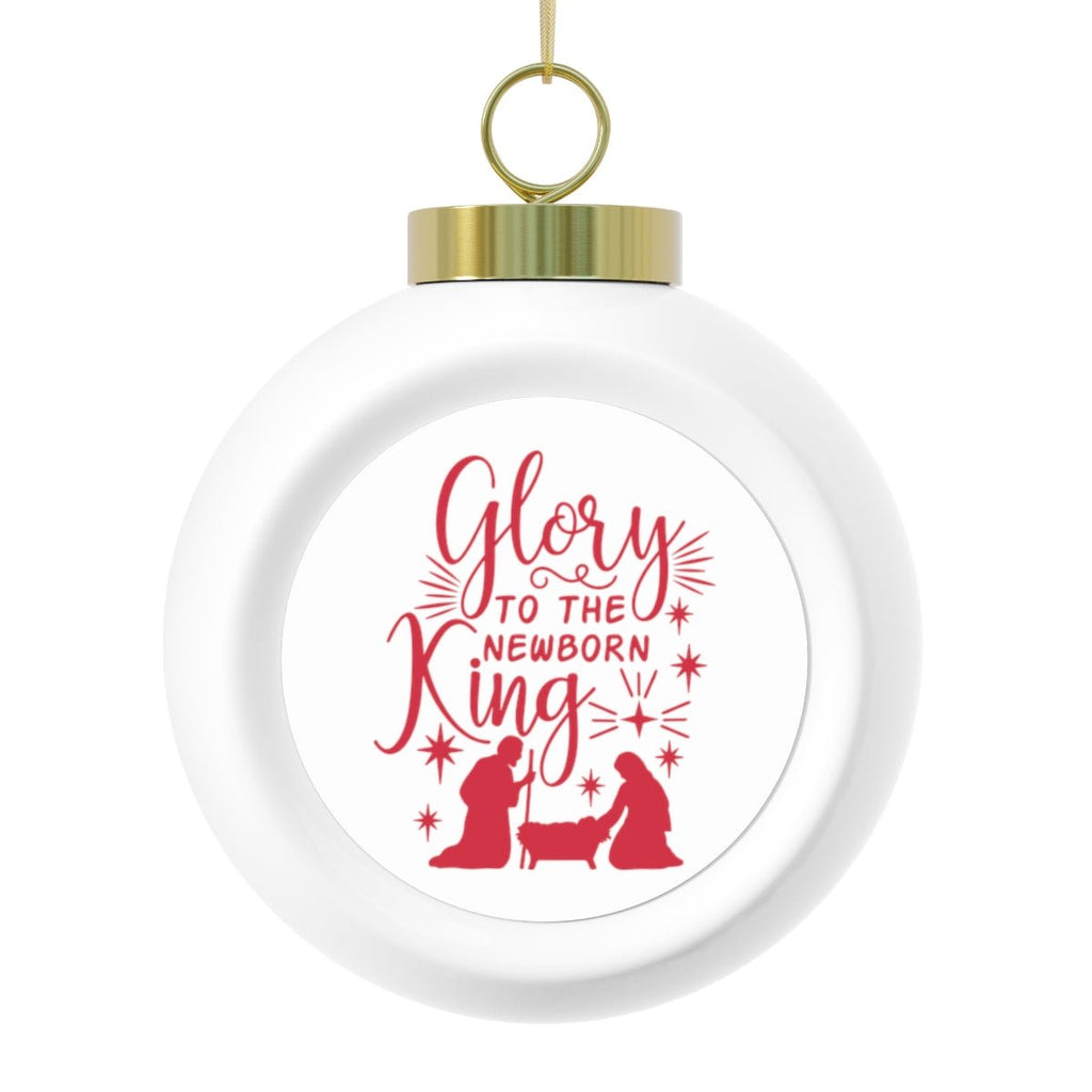 Glory to the King - Christmas Ball Ornament -  Bells / Round / 2.5" × 3", Tree / Round / 2.5" × 3" -  Trini-T Ministries