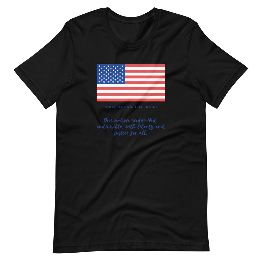 God Bless the USA - Men’s T -  White / XS, White / S, White / M, White / L, White / XL, White / 2XL, White / 3XL, White / 4XL, Black / XS, Black / S -  Trini-T Ministries