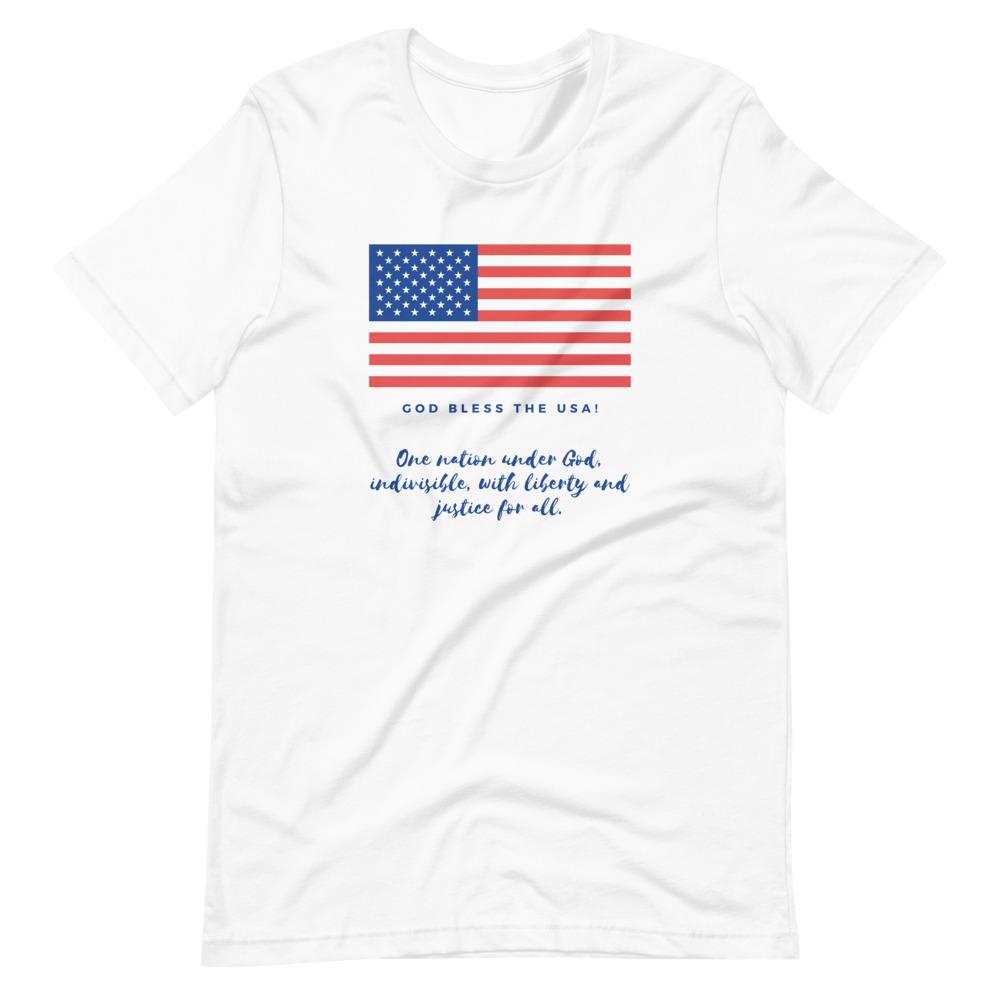 God Bless the USA - Men’s T -  White / XS, White / S, White / M, White / L, White / XL, White / 2XL, White / 3XL, White / 4XL, Black / XS, Black / S -  Trini-T Ministries