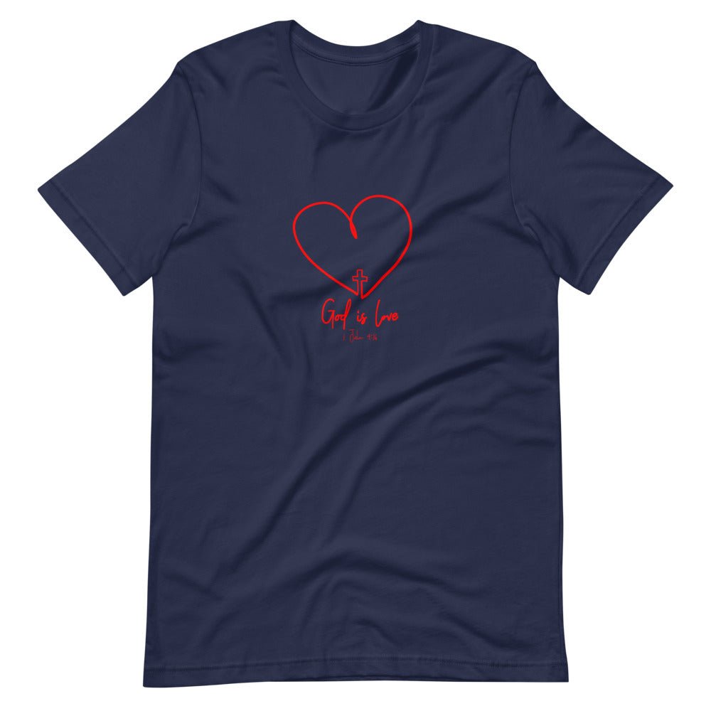 God is Love - Men’s T -  Black / XS, Black / S, Black / M, Black / L, Black / XL, Black / 2XL, Black / 3XL, Black / 4XL, Navy / XS, Navy / S -  Trini-T Ministries