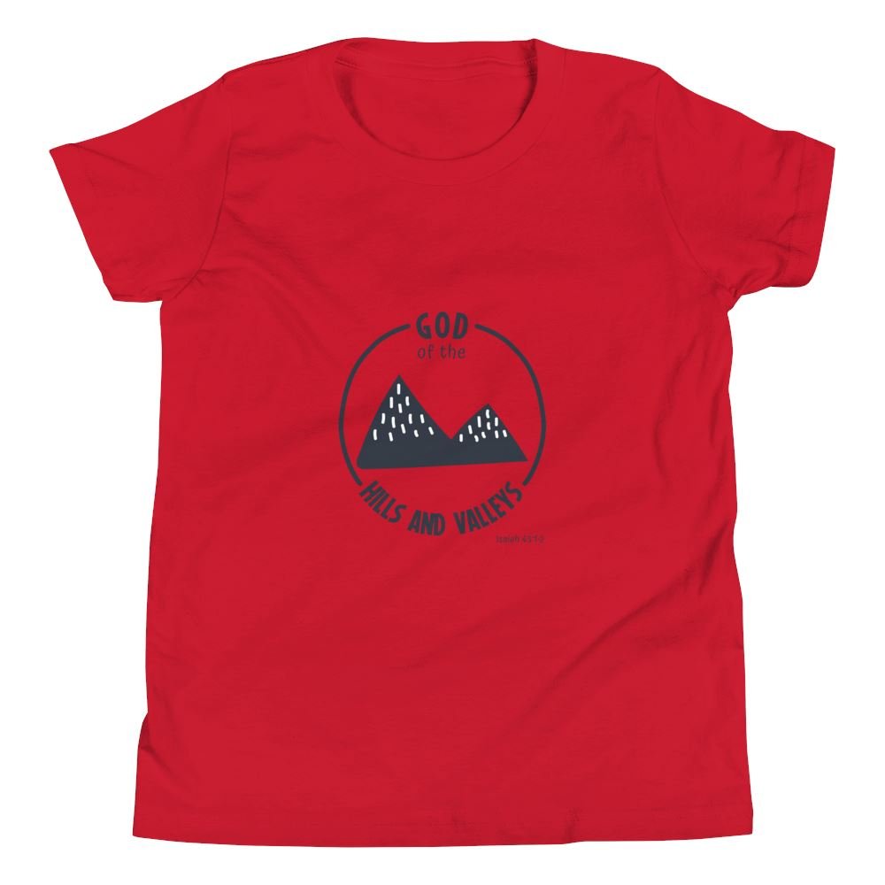 God of the Hills & Valleys - Kid’s T -  Kelly / S, Kelly / M, Kelly / L, Kelly / XL, Athletic Heather / S, Athletic Heather / M, Athletic Heather / L, Athletic Heather / XL, True Royal / S, True Royal / M -  Trini-T Ministries