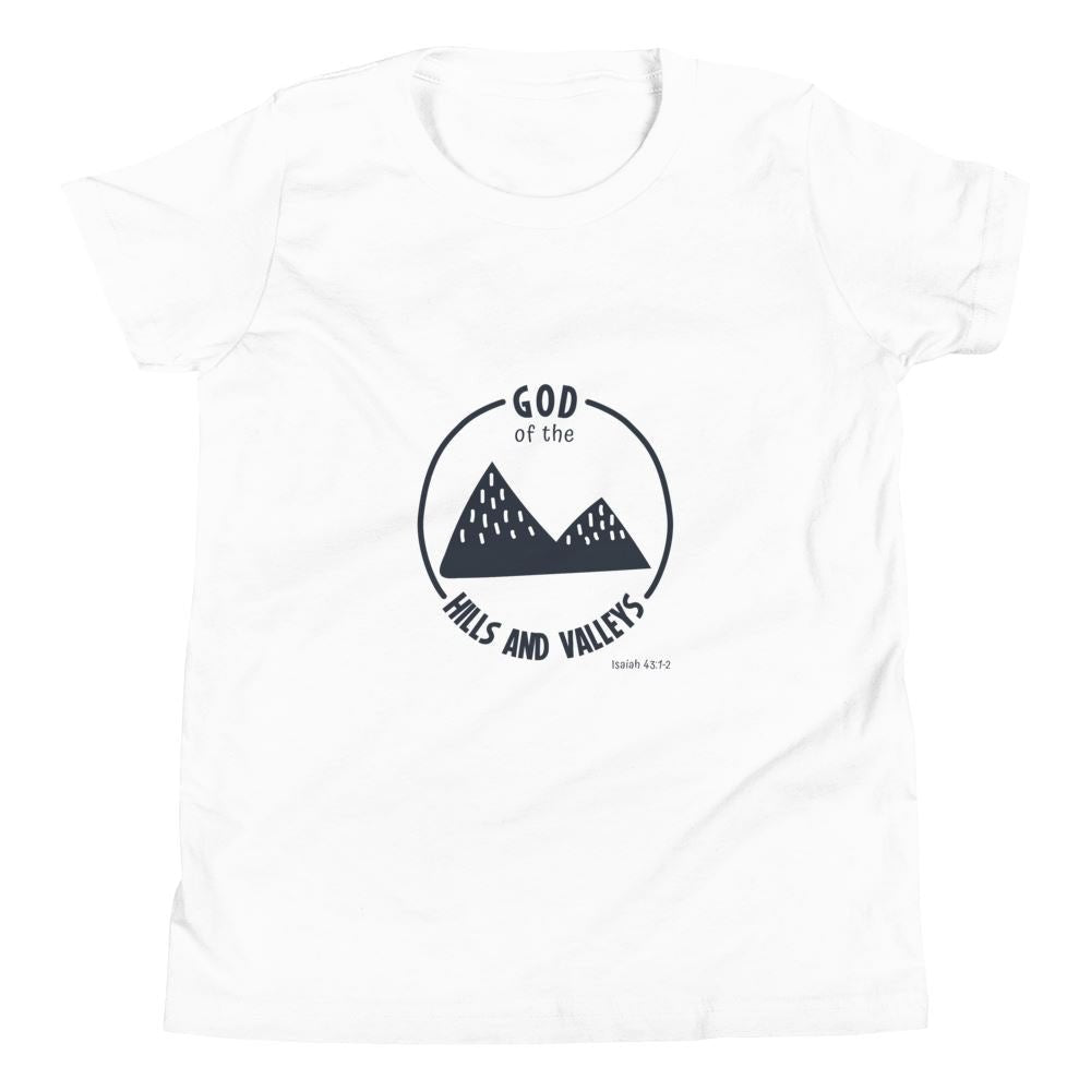 God of the Hills & Valleys - Kid’s T -  Kelly / S, Kelly / M, Kelly / L, Kelly / XL, Athletic Heather / S, Athletic Heather / M, Athletic Heather / L, Athletic Heather / XL, True Royal / S, True Royal / M -  Trini-T Ministries