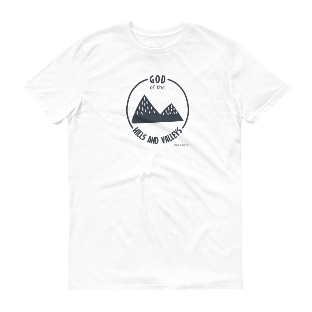 God of the Hills & Valleys - Men’s T -  White / S, White / M, White / L, White / XL, White / 2XL, Heather Grey / S, Heather Grey / M, Heather Grey / L, Heather Grey / XL, Heather Grey / 2XL -  Trini-T Ministries