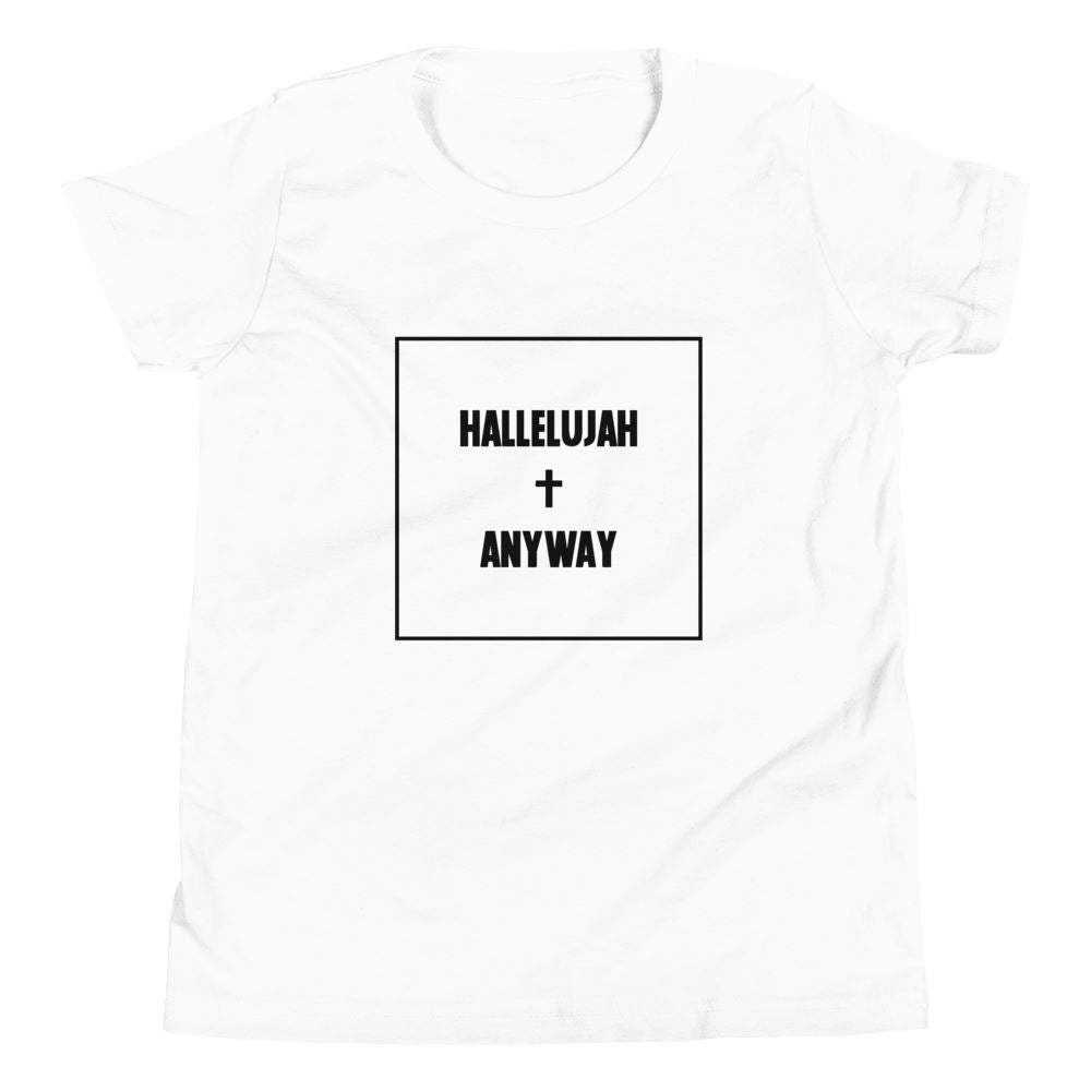 Hallelujah Anyway - Kid’s T -  Kelly / S, Kelly / M, Kelly / L, Kelly / XL, Athletic Heather / S, Athletic Heather / M, Athletic Heather / L, Athletic Heather / XL, True Royal / S, True Royal / M -  Trini-T Ministries