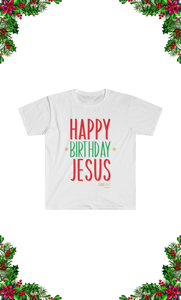 Happy Birthday Jesus - T -  White / S, White / M, White / L, White / XL, White / 2XL, White / 3XL, Black / S, Navy / S, Royal / S, Black / M -  Trini-T Ministries