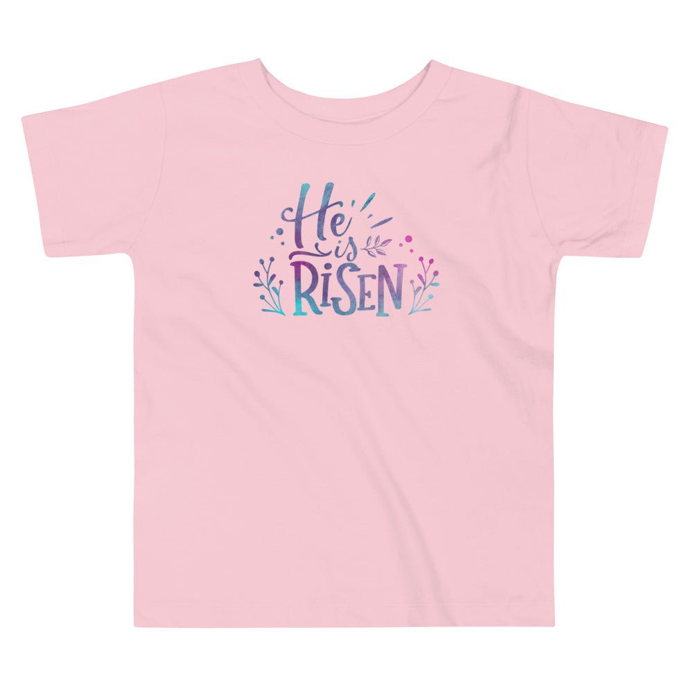 He Is Risen - Toddler’s T -  Black / 2T, Black / 3T, Black / 4T, Black / 5T, Pink / 2T, Pink / 3T, Pink / 4T, Pink / 5T, White / 2T, White / 3T -  Trini-T Ministries