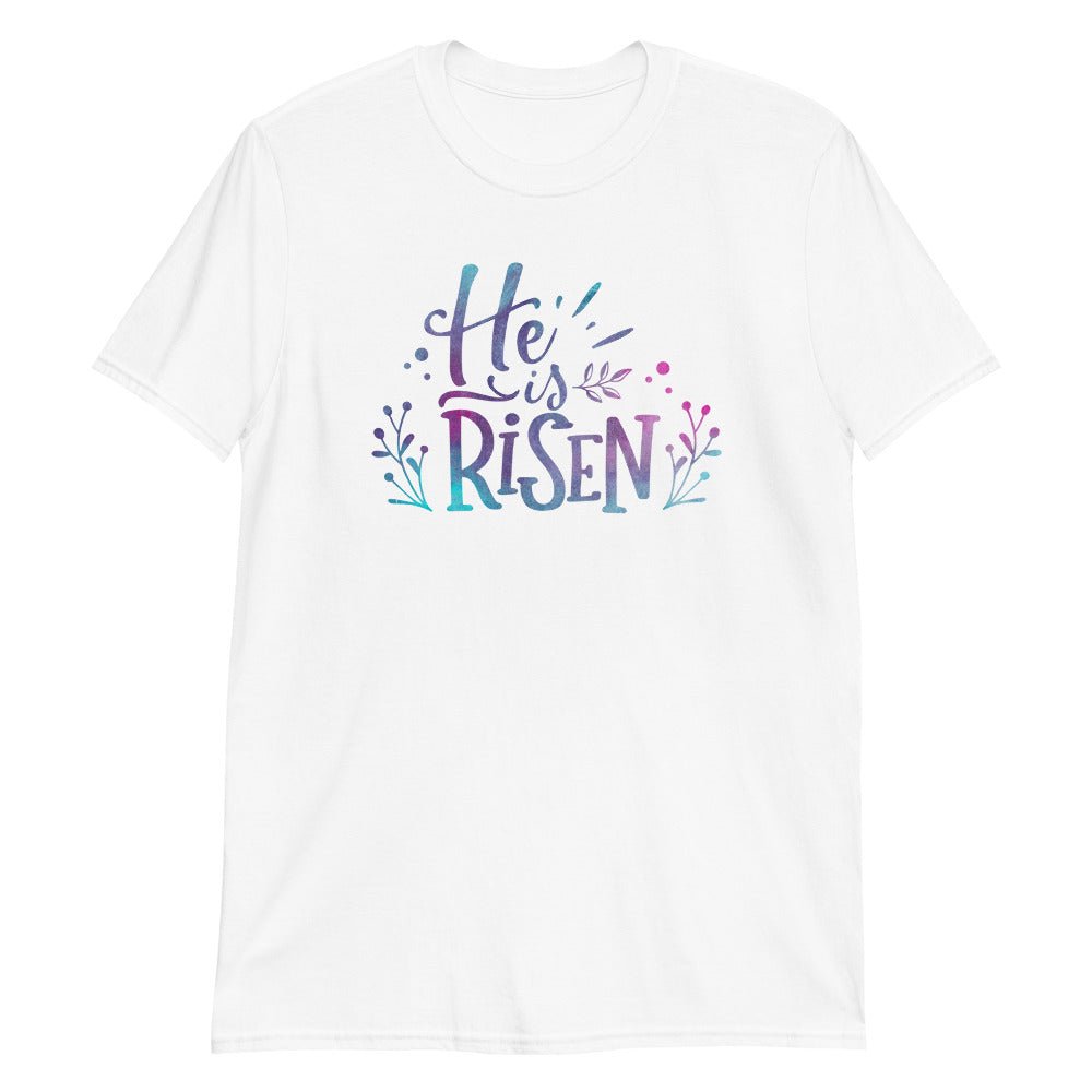 He Is Risen Watercolor - Men’s T -  Black / S, Black / M, Black / L, Black / XL, Black / 2XL, Black / 3XL, White / S, White / M, White / L, White / XL -  Trini-T Ministries