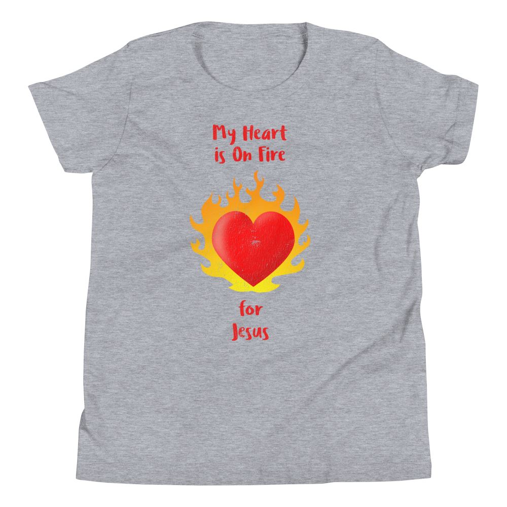 Heart On Fire - Kid’s T -  Black / S, Black / M, Black / L, Black / XL, Heather Forest / S, Heather Forest / M, Heather Forest / L, Heather Forest / XL, Navy / S, Navy / M -  Trini-T Ministries