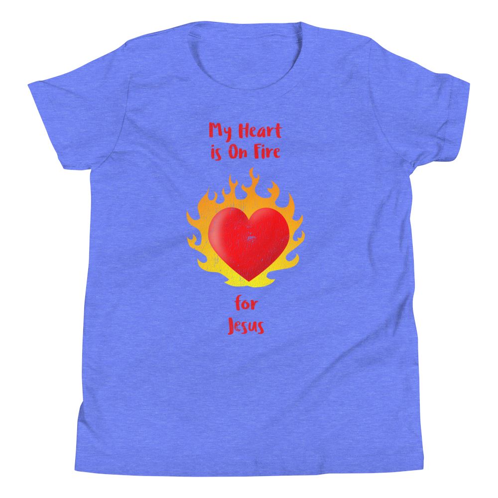 Heart On Fire - Kid’s T -  Black / S, Black / M, Black / L, Black / XL, Heather Forest / S, Heather Forest / M, Heather Forest / L, Heather Forest / XL, Navy / S, Navy / M -  Trini-T Ministries