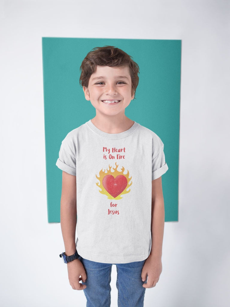 Heart On Fire - Kid’s T -  Black / S, Black / M, Black / L, Black / XL, Heather Forest / S, Heather Forest / M, Heather Forest / L, Heather Forest / XL, Navy / S, Navy / M -  Trini-T Ministries