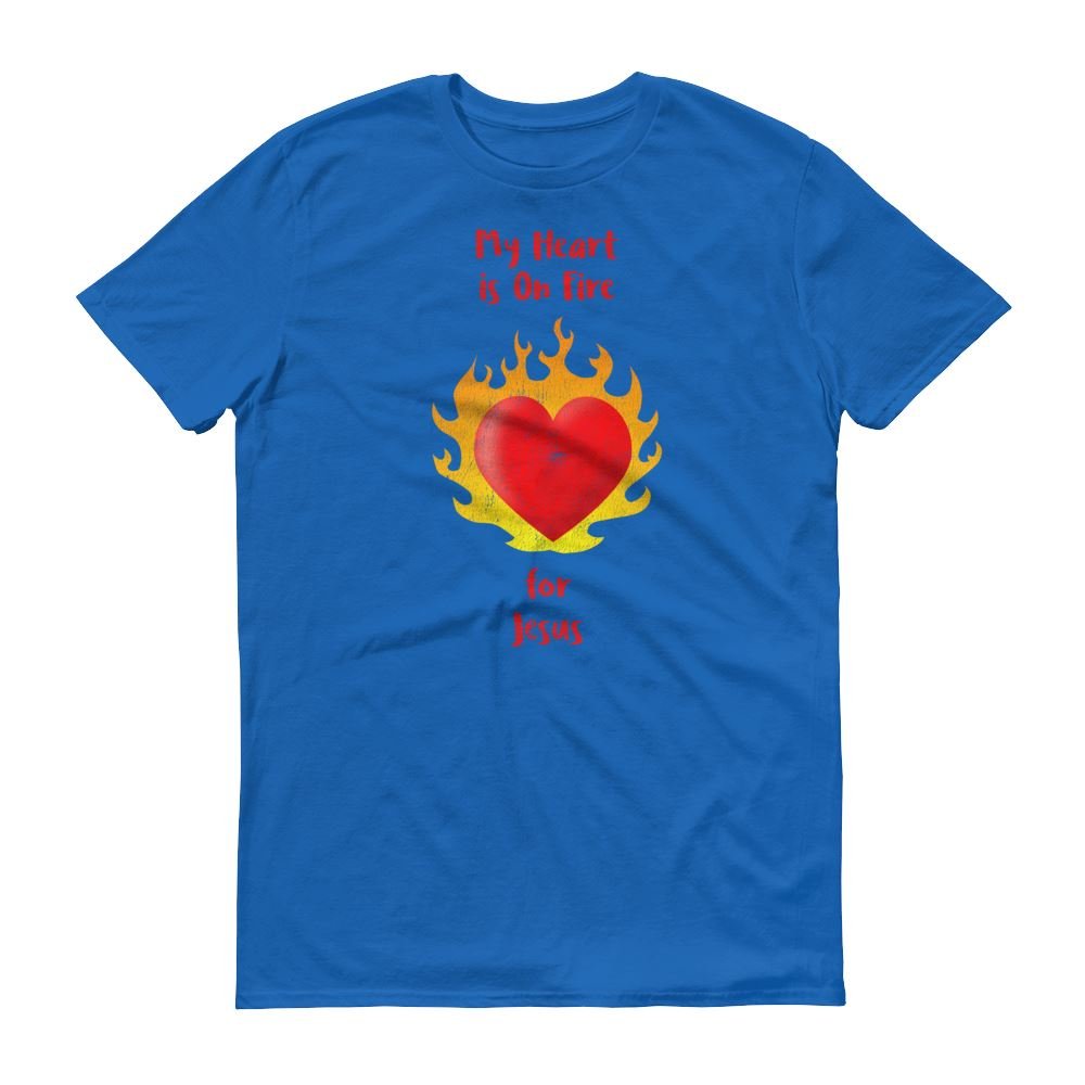 Heart On Fire - Men’s T -  White / S, White / M, White / L, White / XL, White / 2XL, Heather Dark Grey / S, Heather Dark Grey / M, Heather Dark Grey / L, Heather Dark Grey / XL, Heather Dark Grey / 2XL -  Trini-T Ministries