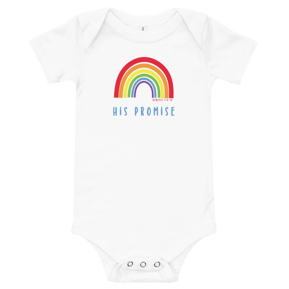 His Promise - Baby’s Romper -  Black / 3-6m, Black / 6-12m, Black / 12-18m, Black / 18-24m, Dark Grey Heather / 3-6m, Dark Grey Heather / 6-12m, Dark Grey Heather / 12-18m, Dark Grey Heather / 18-24m, Athletic Heather / 3-6m, Athletic Heather / 6-12m -  Trini-T Ministries