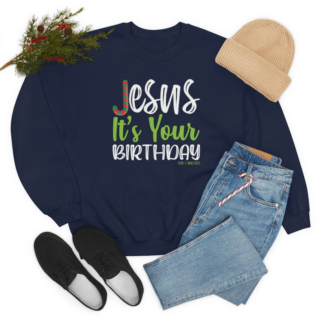 Jesus' Birthday - Sweatshirt -  S / Red, M / Red, L / Red, XL / Red, 2XL / Red, 3XL / Red, S / Black, M / Black, L / Black, XL / Black -  Trini-T Ministries