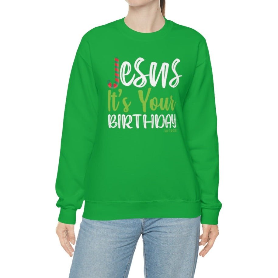 Jesus' Birthday - Sweatshirt -  S / Red, M / Red, L / Red, XL / Red, 2XL / Red, 3XL / Red, S / Black, M / Black, L / Black, XL / Black -  Trini-T Ministries