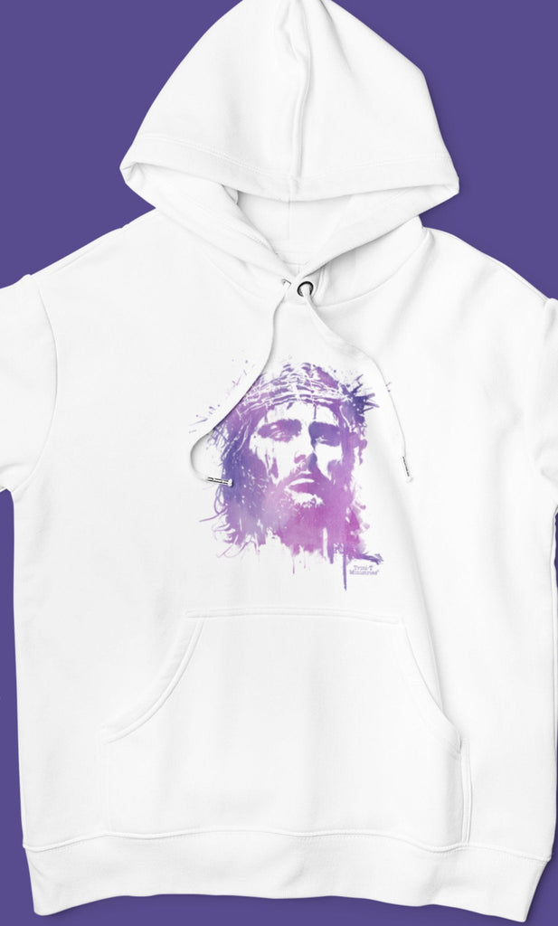 Jesus Crown of Thorns - Hoodie -  White / S, White / M, White / L, White / XL, White / 2XL, White / 3XL, White / 4XL, White / 5XL, Light Blue / S, Light Blue / M -  Trini-T Ministries