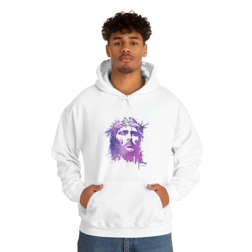 Jesus Crown of Thorns - Hoodie -  White / S, White / M, White / L, White / XL, White / 2XL, White / 3XL, White / 4XL, White / 5XL, Light Blue / S, Light Blue / M -  Trini-T Ministries