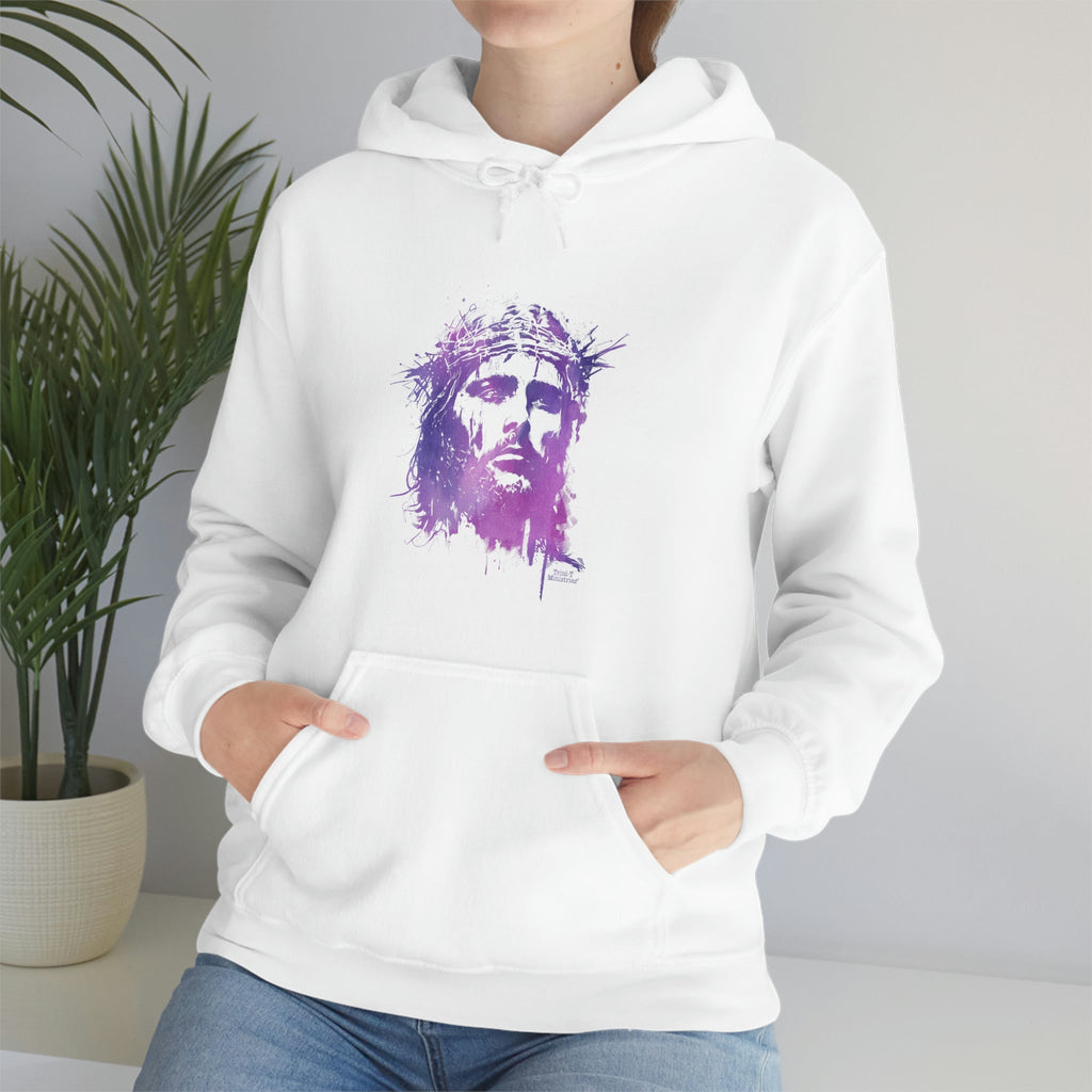 Jesus Crown of Thorns - Hoodie -  White / S, White / M, White / L, White / XL, White / 2XL, White / 3XL, White / 4XL, White / 5XL, Light Blue / S, Light Blue / M -  Trini-T Ministries