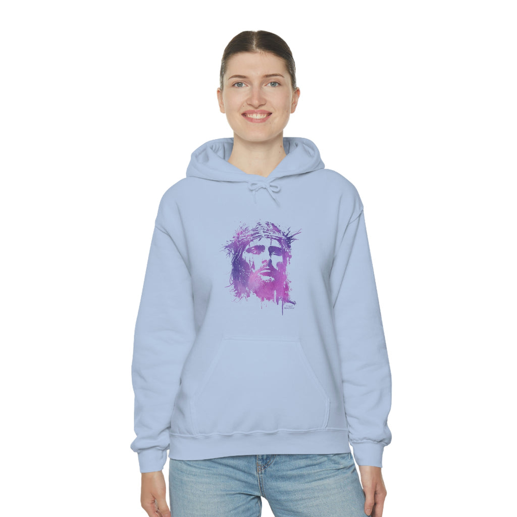 Jesus Crown of Thorns - Hoodie -  White / S, White / M, White / L, White / XL, White / 2XL, White / 3XL, White / 4XL, White / 5XL, Light Blue / S, Light Blue / M -  Trini-T Ministries