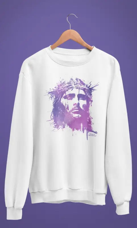 Jesus Crown of Thorns - Sweatshirt -  S / White, M / White, L / White, XL / White, 2XL / White, 3XL / White -  Trini-T Ministries