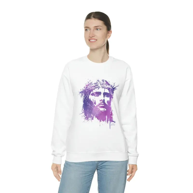 Jesus Crown of Thorns - Sweatshirt -  S / White, M / White, L / White, XL / White, 2XL / White, 3XL / White -  Trini-T Ministries