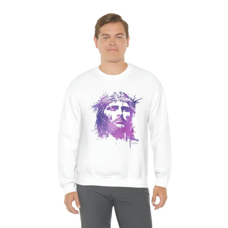 Jesus Crown of Thorns - Sweatshirt -  S / White, M / White, L / White, XL / White, 2XL / White, 3XL / White -  Trini-T Ministries