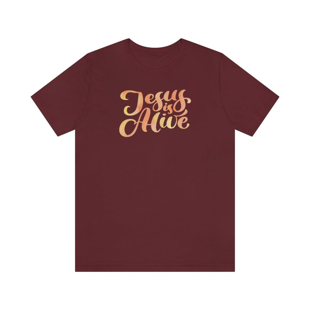 Jesus Is Alive - T -  Maroon / S, Maroon / M, Maroon / L, Maroon / XL, Maroon / 2XL, Maroon / 3XL, Black / S, Navy / S, White / S, Black / M -  Trini-T Ministries