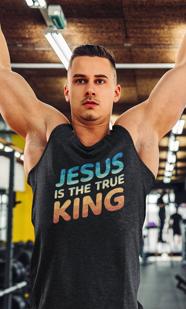 King Jesus - Men's Tank -  Black / XS, Black / S, Black / M, Black / L, Black / XL, Black / 2XL, Navy / XS, Navy / S, Navy / M, Navy / L -  Trini-T Ministries