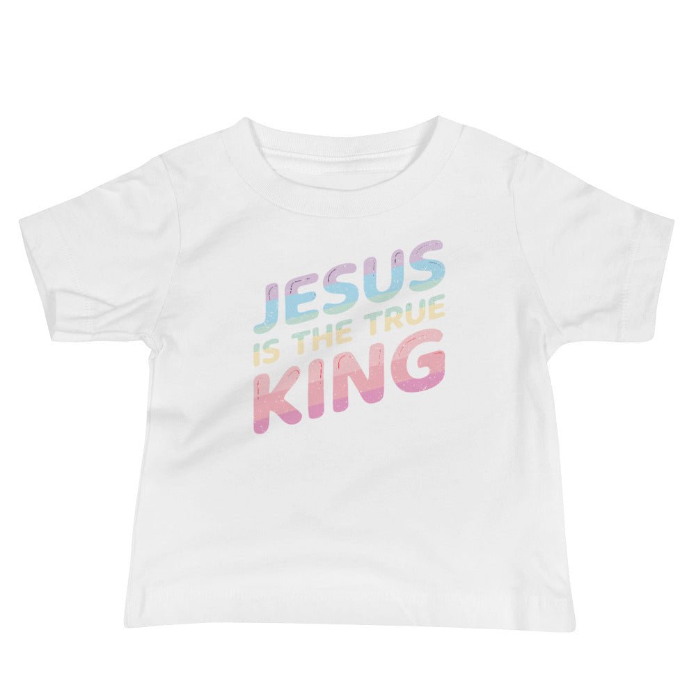 King Jesus - Pastel - Baby's T -  Black / 6-12m, Black / 12-18m, Black / 18-24m, Heather Columbia Blue / 6-12m, Heather Columbia Blue / 12-18m, Heather Columbia Blue / 18-24m, Pink / 6-12m, Pink / 12-18m, Pink / 18-24m, White / 6-12m -  Trini-T Ministries