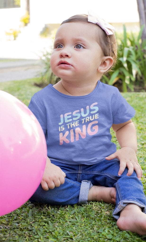 King Jesus - Pastel - Baby's T -  Black / 6-12m, Black / 12-18m, Black / 18-24m, Heather Columbia Blue / 6-12m, Heather Columbia Blue / 12-18m, Heather Columbia Blue / 18-24m, Pink / 6-12m, Pink / 12-18m, Pink / 18-24m, White / 6-12m -  Trini-T Ministries