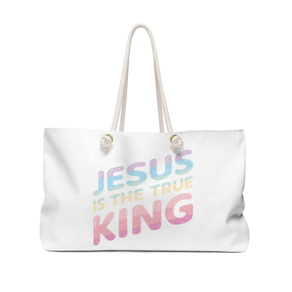 King Jesus - Pastel - Weekender Tote Bag -  24" × 13" -  Trini-T Ministries