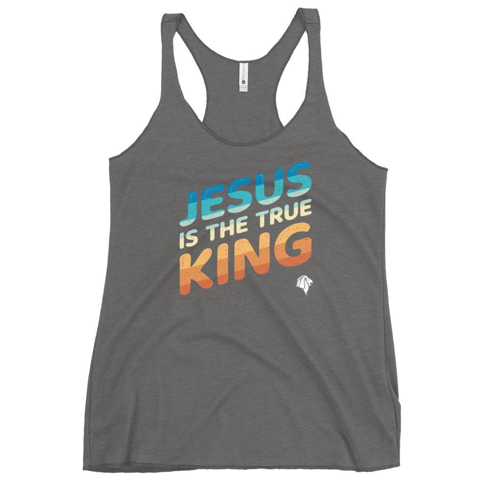 King Jesus - Women's Racerback Tank -  Vintage Black / XS, Vintage Black / S, Vintage Black / M, Vintage Black / L, Vintage Black / XL, Vintage Navy / XS, Vintage Navy / S, Vintage Navy / M, Vintage Navy / L, Vintage Navy / XL -  Trini-T Ministries