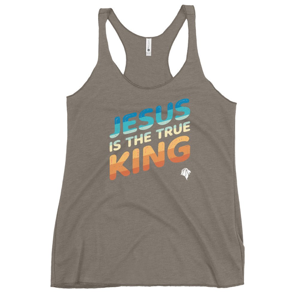 King Jesus - Women's Racerback Tank -  Vintage Black / XS, Vintage Black / S, Vintage Black / M, Vintage Black / L, Vintage Black / XL, Vintage Navy / XS, Vintage Navy / S, Vintage Navy / M, Vintage Navy / L, Vintage Navy / XL -  Trini-T Ministries