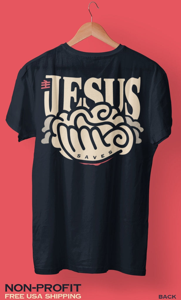 Lord Jesus Saves - Unisex T -  Navy / S, Navy / M, Navy / L, Navy / XL, Navy / 2XL, Navy / 3XL -  Trini-T Ministries