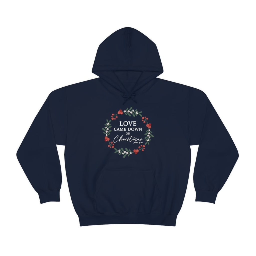 Love Came Down - Hoodie -  Maroon / S, Maroon / M, Maroon / L, Maroon / XL, Maroon / 2XL, Maroon / 3XL, Maroon / 4XL, Maroon / 5XL, Light Blue / S, Light Blue / M -  Trini-T Ministries