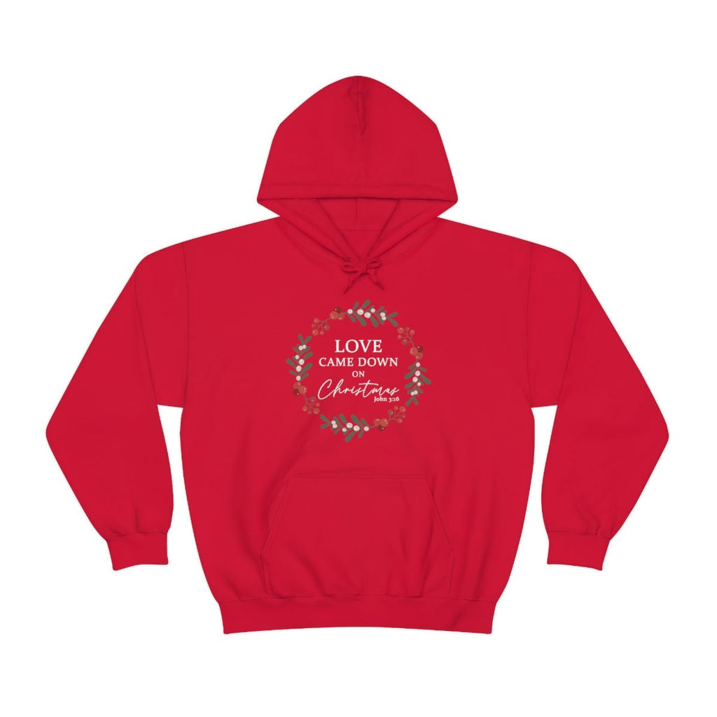 Love Came Down - Hoodie -  Maroon / S, Maroon / M, Maroon / L, Maroon / XL, Maroon / 2XL, Maroon / 3XL, Maroon / 4XL, Maroon / 5XL, Light Blue / S, Light Blue / M -  Trini-T Ministries