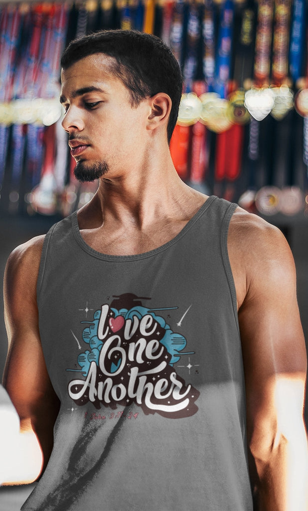 Love One Another - Men’s Tank -  Black / XS, Black / S, Black / M, Black / L, Black / XL, Black / 2XL, Navy / XS, Navy / S, Navy / M, Navy / L -  Trini-T Ministries