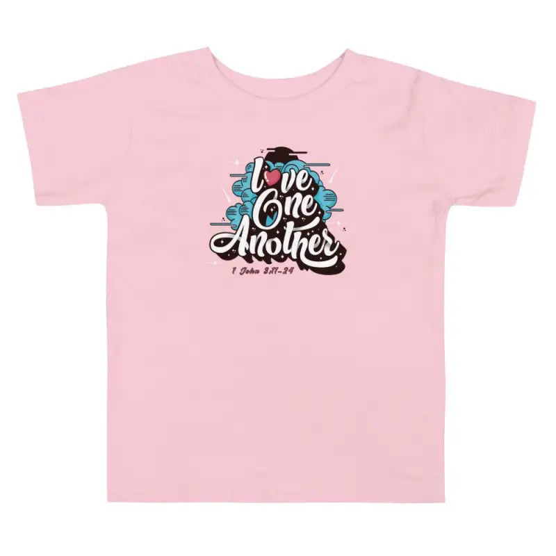 Love One Another - Toddler’s T -  Black / 2T, Black / 3T, Black / 4T, Black / 5T, Heather Columbia Blue / 2T, Heather Columbia Blue / 3T, Heather Columbia Blue / 4T, Heather Columbia Blue / 5T, Pink / 2T, Pink / 3T -  Trini-T Ministries