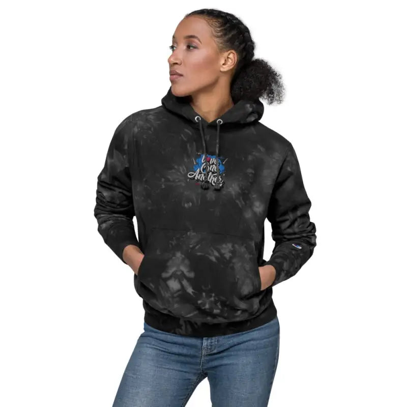 Love One Another - Women’s Champion Hoodie -  Black / S, Black / M, Black / L, Black / XL, Black / 2XL, Navy / S, Navy / M, Navy / L, Navy / XL, Navy / 2XL -  Trini-T Ministries