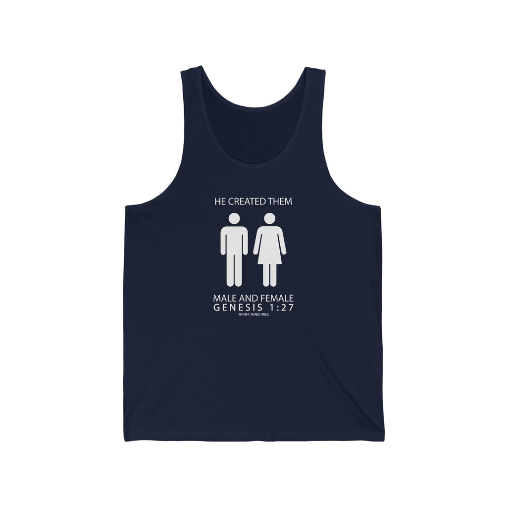 Male and Female - Tank -  XS / Navy, S / Navy, M / Navy, L / Navy, XL / Navy, 2XL / Navy, XS / Black, XS / White, S / Black, S / White -  Trini-T Ministries