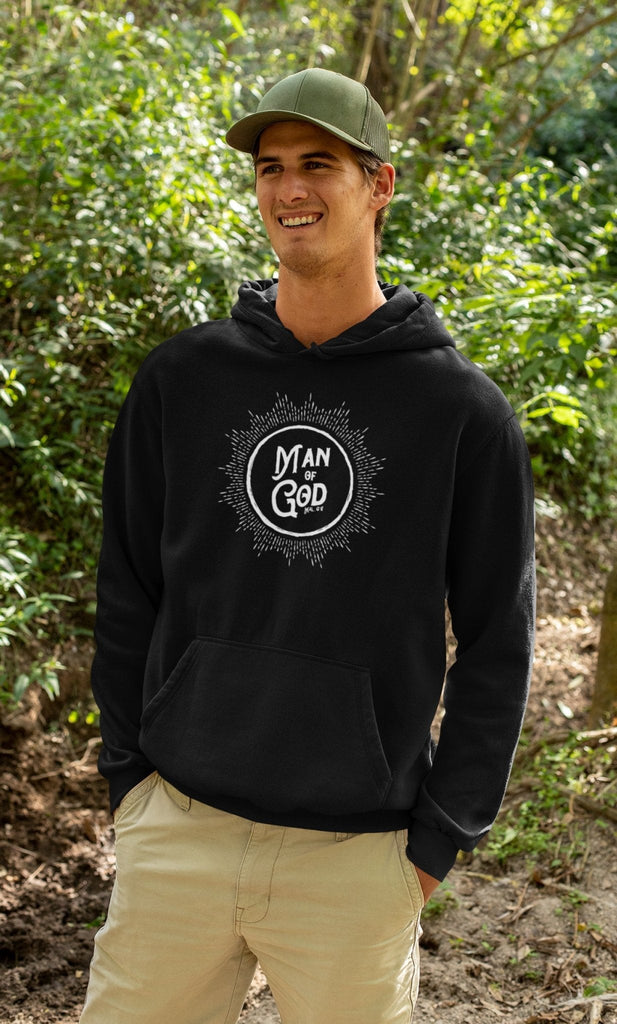 Man of God - Men’s Hoodie -  White / S, White / M, White / L, White / XL, White / 2XL, White / 3XL, White / 4XL, White / 5XL, Black / S, Black / M -  Trini-T Ministries