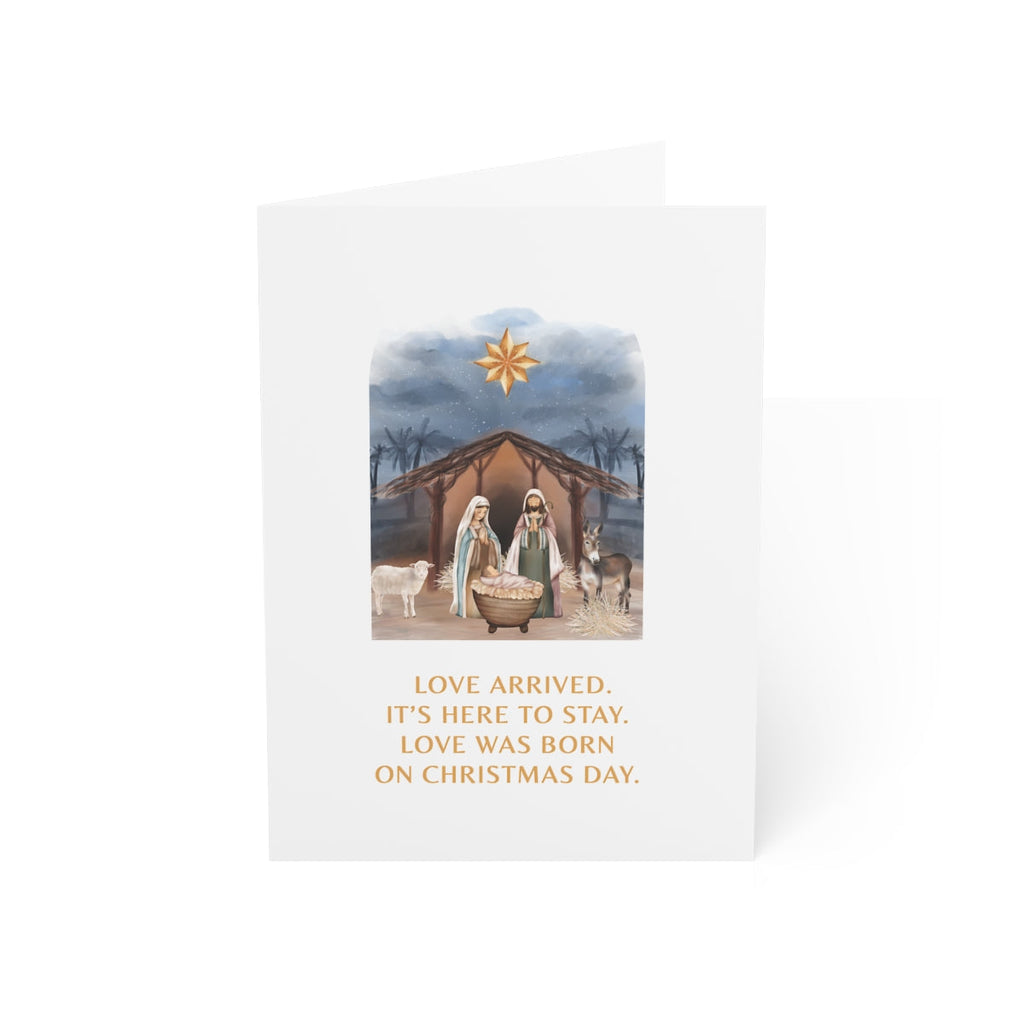 Christmas card with a beautiful nativity scene for nativity greeting cards collection