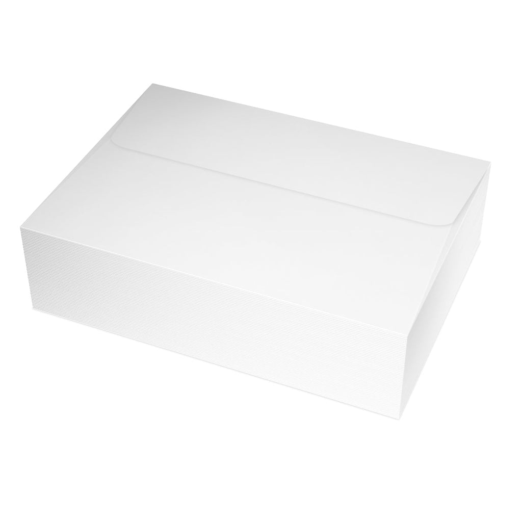 White rectangular box with lid for Nativity greeting cards, perfect for holiday cheer