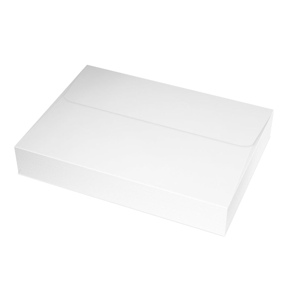 Stack of white paper sheets for Nativity greeting cards in various quantities