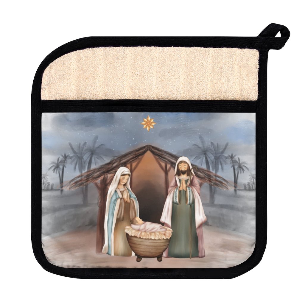 Nativity - Pot Holder -  White underbase / 9" × 9" -  Trini-T Ministries